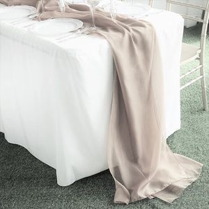 18" W x 180" L Chiffon Table Runner, Champagne
